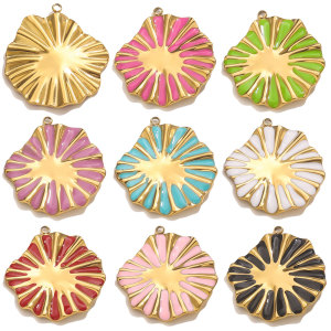 Pendentif Femme Étanche En Acier Inoxydable À Motif Floral (1 Pièce) h5 Image4