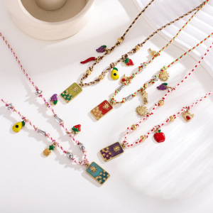 Collier Pendentif Femme Luxueux En Acier Inoxydable Couleur Or, Motif Tarot, 1 Pièce h5 Image2