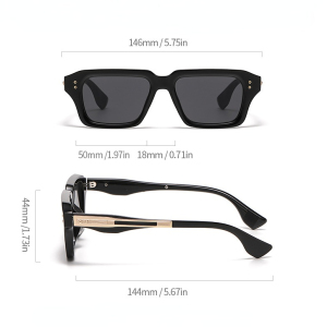 1 Paire De Lunettes De Soleil Classiques De Couleur Unie Pour Femme, Série Simple h5 Image5