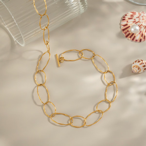 Collier À Chaîne En Acier Inoxydable Étanche Couleur Or (1 Pièce) h5 Image4