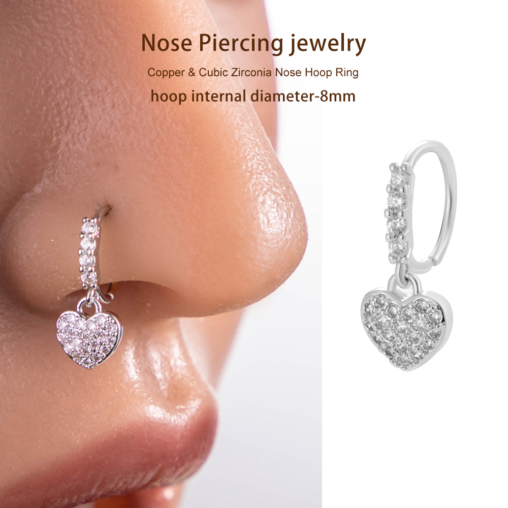 1 Pièce De Piercing De Nez En Zircon Couleur Cuivre Doré Image5
