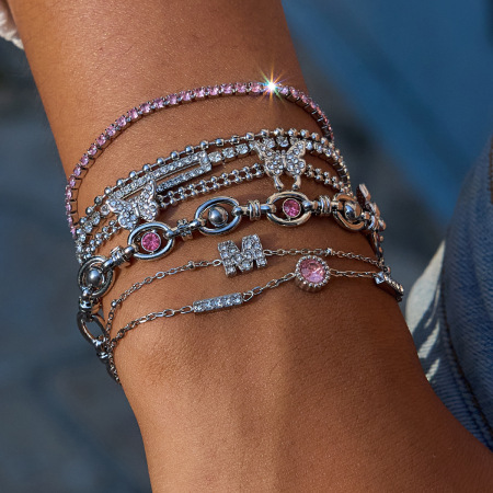 Bracelet chaîne femme en acier inoxydable étanche avec lettre mignonne (1 pièce) - Collection Luxe