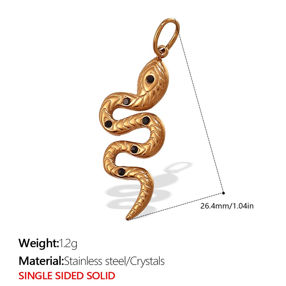 Pendentif Serpent Étanche En Acier Inoxydable Couleur Or (1 Pièce) 