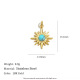 Pendentif étoile à huit branches turquoise-or Image3