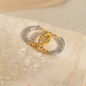Boucles D'Oreilles Créoles Géométriques Simples Pour Femmes, En Acier Inoxydable Étanches. h5 Image3