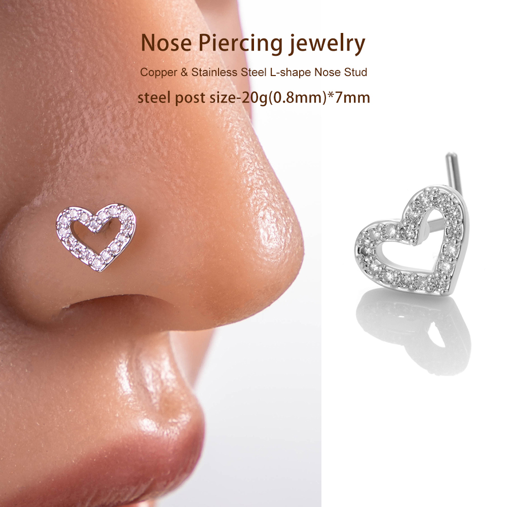 1 Pièce De Piercing De Nez En Zircon Couleur Cuivre Doré Image5
