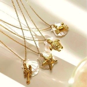 Collier Pendentif Étanche En Acier Inoxydable Couleur Or (1 Pièce) h5 Image5