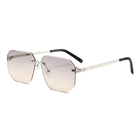 1 paire de lunettes de soleil simples en métal de couleur unie pour femmes