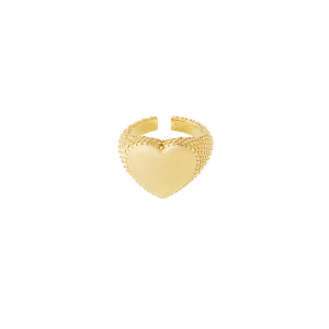 Bague Tendance Daily Heart En Acier Inoxydable Doré, Étanche, Collection Romantique (1 Pièce). h5