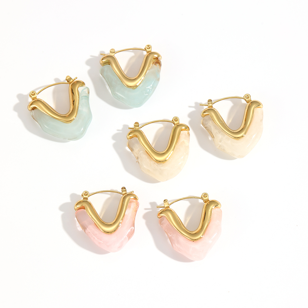1 Paire De Boucles D'Oreilles Créoles Romantiques En Forme De Cœur Image3
