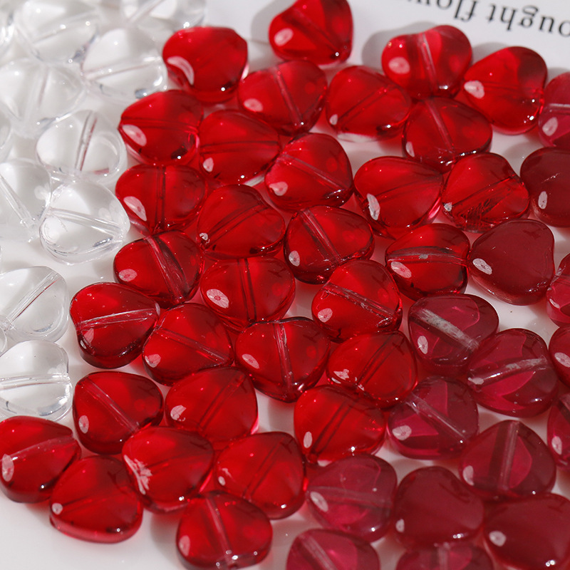 1 Pièce De Perles De Verre En Forme De Cœur Simple De La Série Simple h5Image3