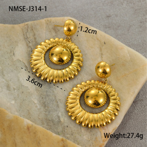 Boucles D'Oreilles Pendantes Élégantes Et Géométriques En Acier Inoxydable Imperméable Pour Femmes, Collection Luxueuse. h5 