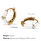 Boucles d'oreilles goutte d'huile blanche en or Image9