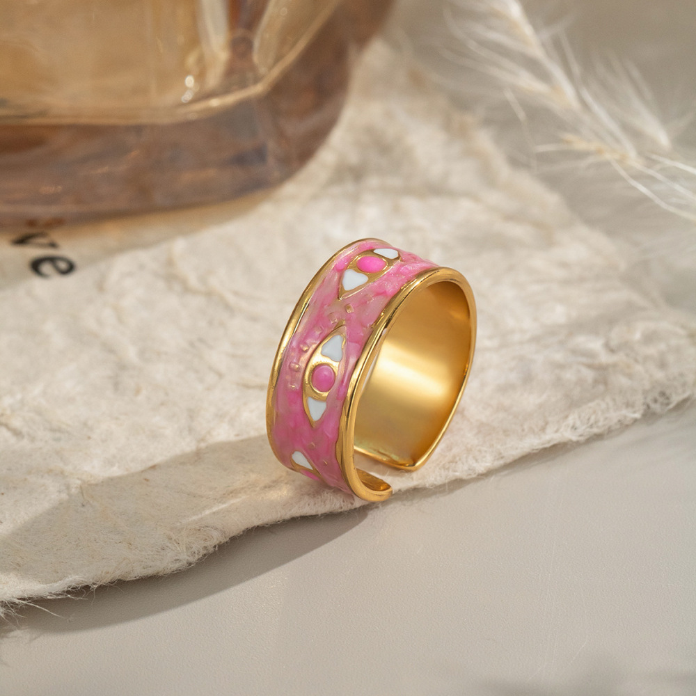 Bague Minimaliste Œil Du Diable En Acier Inoxydable Étanche (1 Pièce) Image4