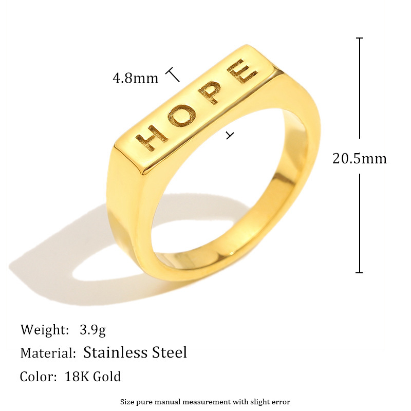Bague Chevalière Pour Femme, Couleur Or, Avec Lettre (1 Pièce) Image3