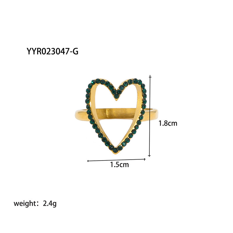 Bague Ajustable En Acier Inoxydable Étanche Couleur Or Avec Pierre Naturelle (1 Pièce) 