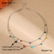 Collier double diamant couleur acier Image15