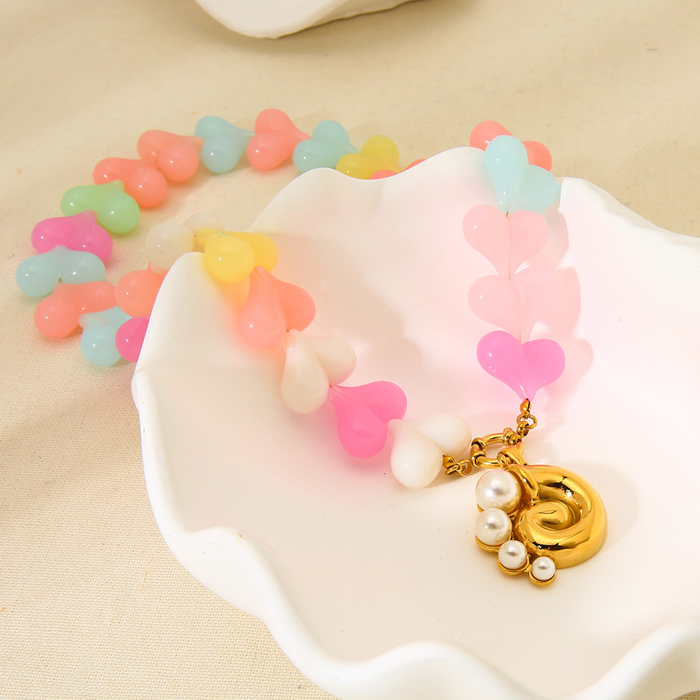 Collier Romantique En Perles Acryliques, 1 Pièce h5Image4