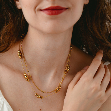 Collier pour femme en acier inoxydable, simple et polyvalent, étanche