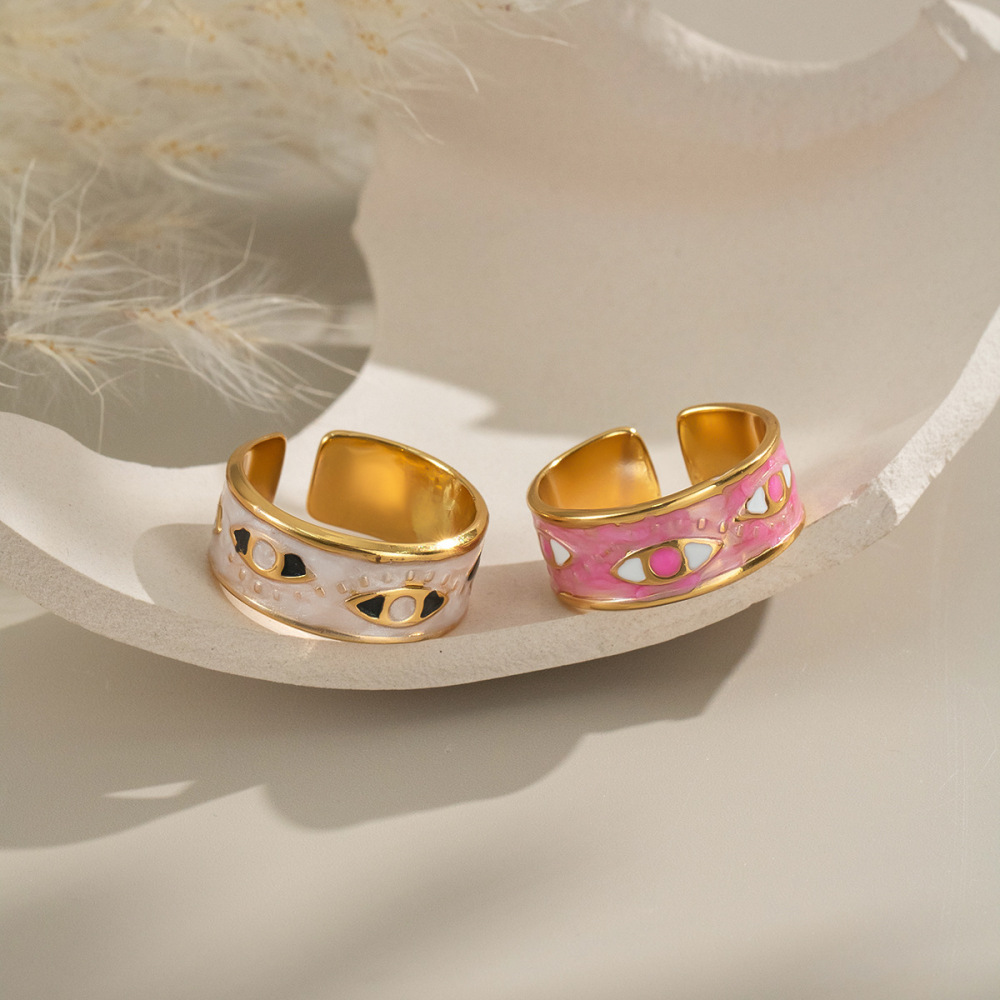 Bague Minimaliste Œil Du Diable En Acier Inoxydable Étanche (1 Pièce) Image3