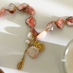 Collier Étanche En Acier Inoxydable Et Coquillage (1 Pièce) h5 Image3
