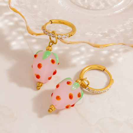 Boucles d'oreilles pour femmes faites à la main, série romantique, fruits
