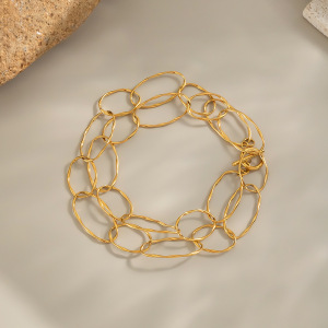Collier À Chaîne En Acier Inoxydable Étanche Couleur Or (1 Pièce) h5 Image3