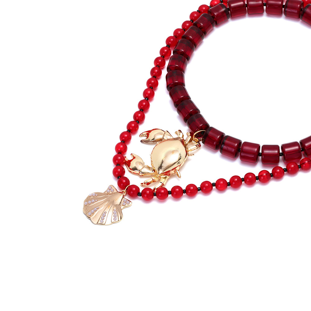 1 Ensemble De Colliers De Perles En Alliage De Crabe Image3