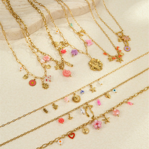 Colliers Pendentifs Pour Femmes En Acier Inoxydable Étanche Couleur Or, Motif Tortue De Vacances h5 Image2