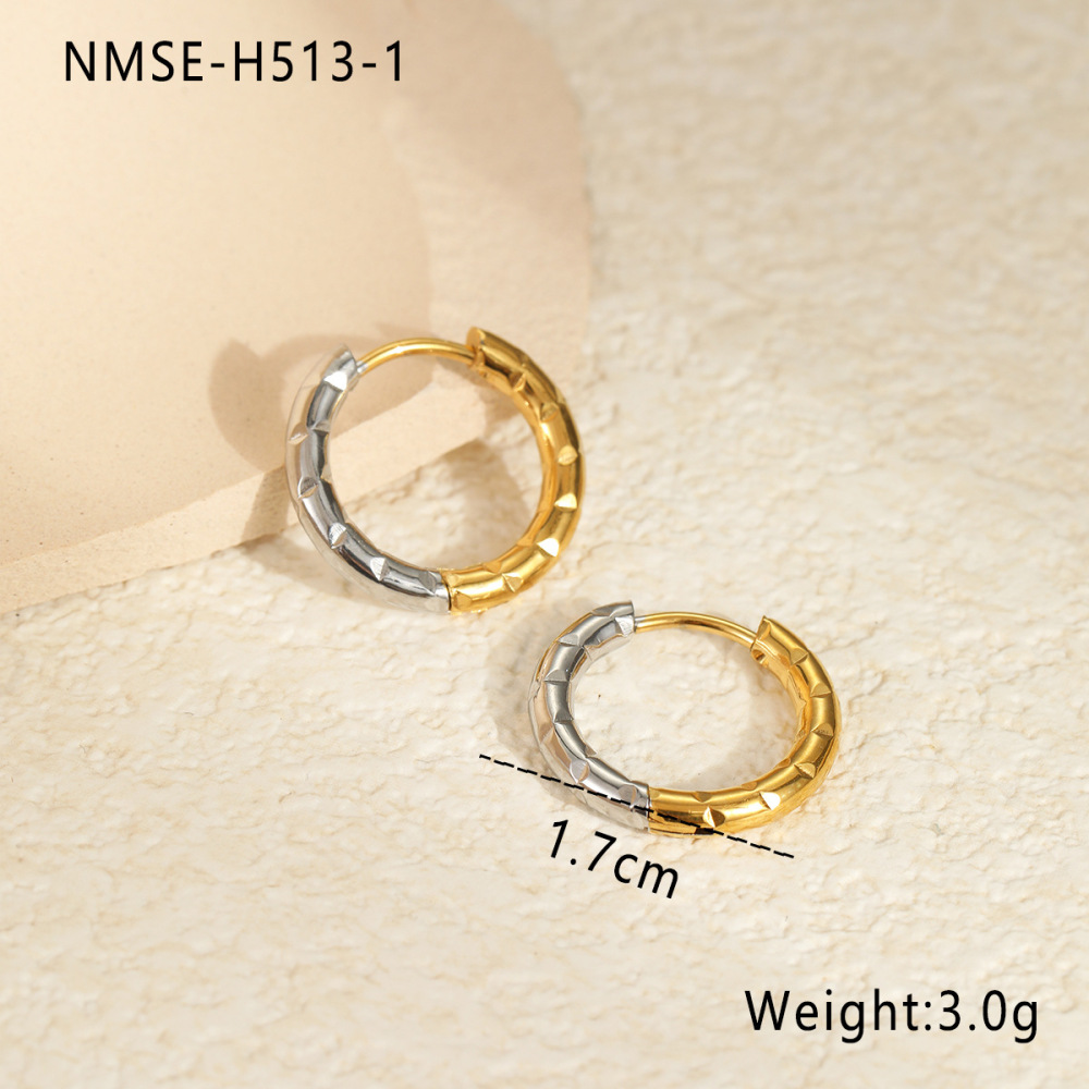 Boucles D'Oreilles Créoles Géométriques Simples Pour Femmes, En Acier Inoxydable Étanches.