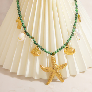 Colliers À Pendentif Tortue De Vacances En Acier Inoxydable Couleur Or Pour Femmes h5 Image3