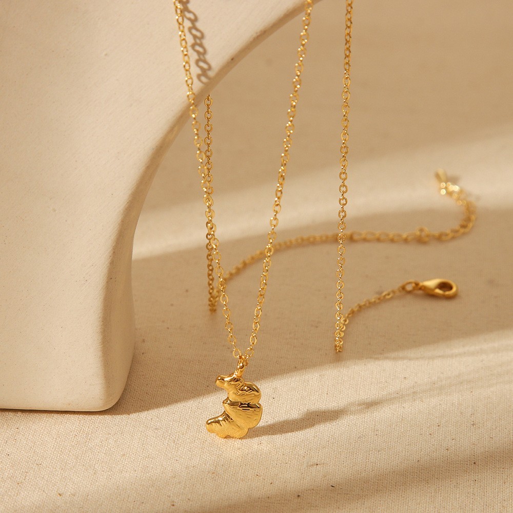 Colliers Pendentifs Pour Femmes En Acier Inoxydable Doré, Motif Fleur Douce Image4