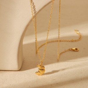 Colliers Pendentifs Pour Femmes En Acier Inoxydable Doré, Motif Fleur Douce h5 Image4