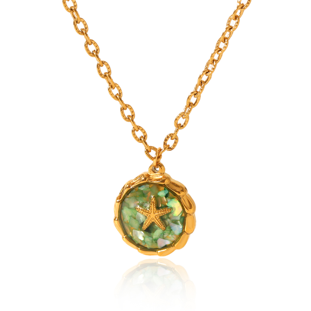 Collier Pendentif Femme En Forme De Tortue De Vacances, En Acier Inoxydable Étanche Couleur Or