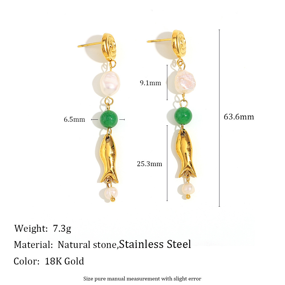 Boucles D'Oreilles Pendantes Pour Femme, Élégantes Et Imperméables, En Acier Inoxydable, Motif Animal, Collection Simple Series (1 Paire). h5Image4