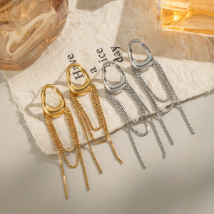 1 Paire De Boucles D'Oreilles Pendantes À Pampilles Couleur Or h5 Image3