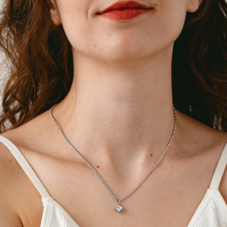 Colliers à maillons géométriques simples pour femmes, en acier inoxydable imperméable 2