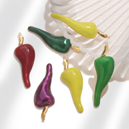 Pendentif femme étanche en acier inoxydable, motif poivre, à faire soi-même (1 pièce)