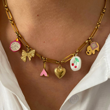 Collier pendentif étanche en acier inoxydable couleur or (1 pièce)