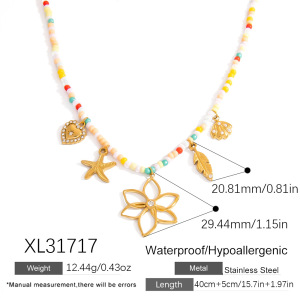 Collier De Perles À Breloques En Forme De Fleur, 1 Pièce h5 Image2