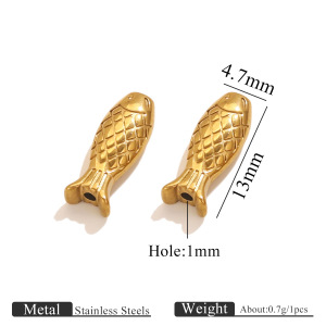 Pendentif Femme Étanche En Acier Inoxydable, Motif Poisson, À Faire Soi-Même (1 Pièce) h5 