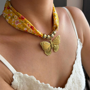 Collier Pendentif Papillon En Acier Inoxydable Étanche Couleur Or (1 Pièce) h5 Image2