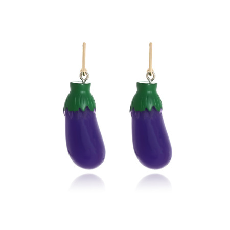 1 paire de boucles d'oreilles pendantes en résine aubergine