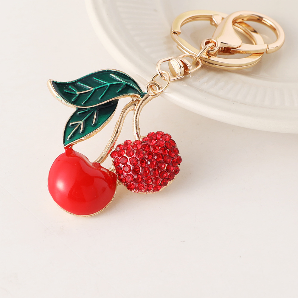 Porte-Clés Simple Series Sweet Fruit En Alliage Et Strass Image3