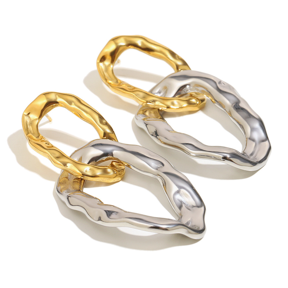 1 Paire De Boucles D'Oreilles Pendantes Ovales Modernes Pour Femmes