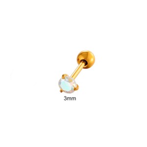 Boucles D'Oreilles Piercing Femme En Acier Inoxydable Transparent Brillant En Forme De Cœur, Ornées De Zircon Et Étanches (1 Pièce). h5 Image2