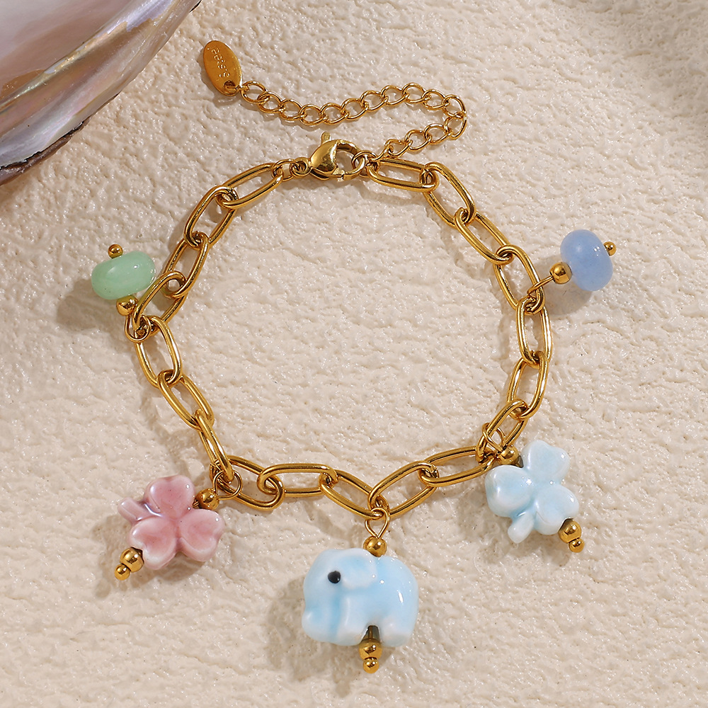 Collier Pendentif Oceanic En Acier Inoxydable Étanche Couleur Or (1 Pièce) Image5