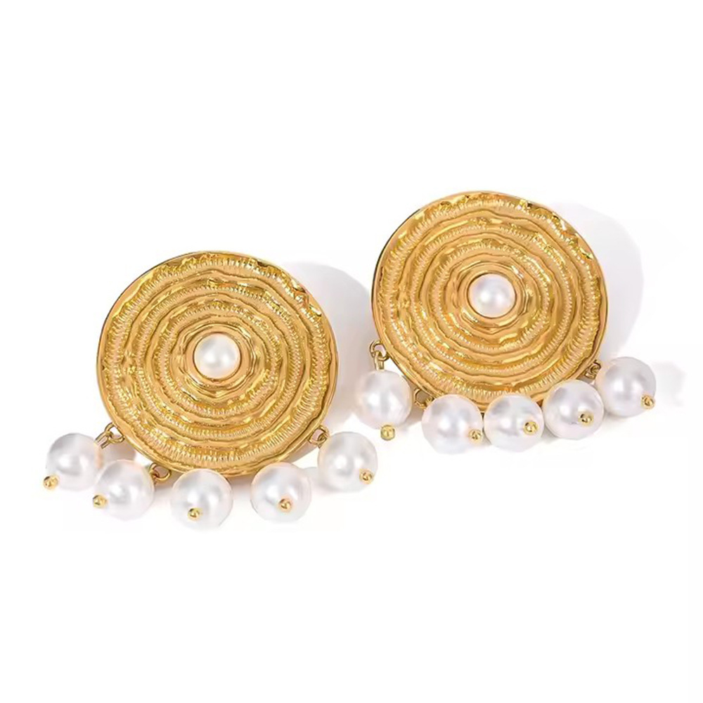 Boucles D'Oreilles Pendantes Pour Femmes, Style Rétro, À Pompons, En Acier Inoxydable Étanche, Collection Luxious. Image5