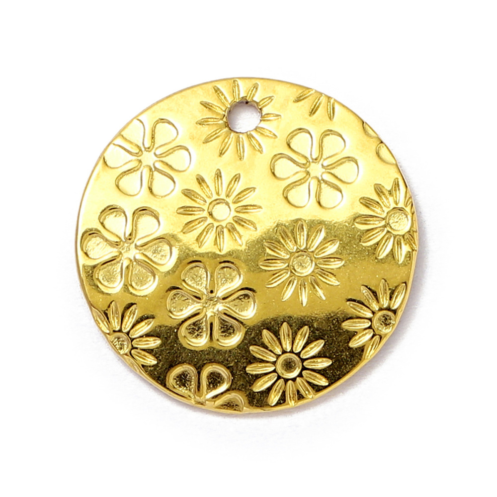 Pendentif Annulaire Luxueux Pour Femme, En Acier Inoxydable Étanche, Couleur Or (1 Pièce) 