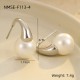 Boucles d'oreilles à perles rondes couleur acier Image9